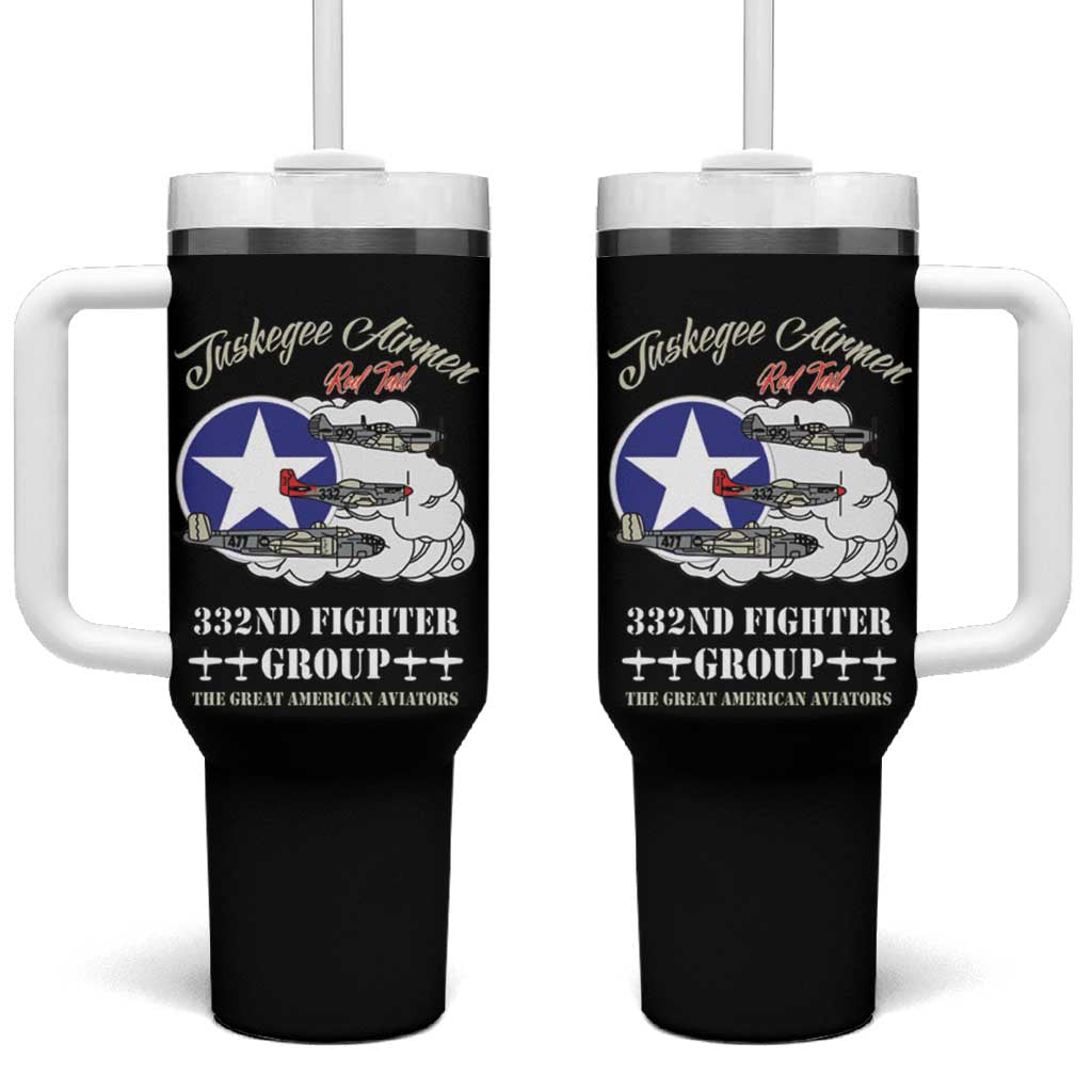 African American Aviators WWII Tumbler With Handle Tuskegee Red Tails Airmen Black - African Pride