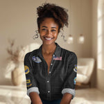 African American Aviators WWII Women Casual Shirt Tuskegee Red Tails Airmen Black - African Pride