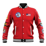 African American Aviators WWII Baseball Jacket Tuskegee Red Tails Airmen Red - African Pride