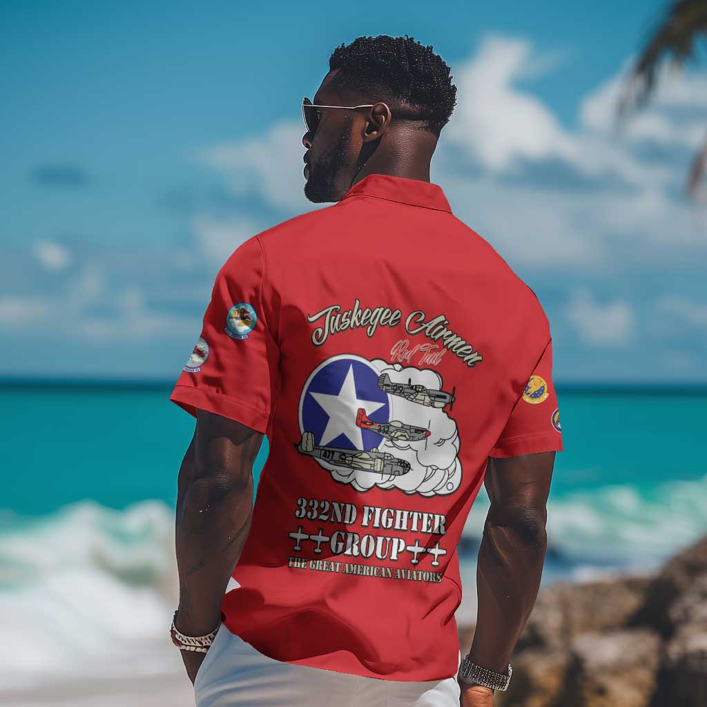 African American Aviators WWII Hawaiian Shirt Tuskegee Red Tails Airmen Red - African Pride