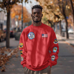 African American Aviators WWII Sweatshirt Tuskegee Red Tails Airmen Red - African Pride