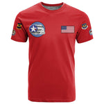 African American Aviators WWII T shirt Tuskegee Red Tails Airmen Red - African Pride