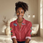 African American Aviators WWII Women Casual Shirt Tuskegee Red Tails Airmen Red - African Pride
