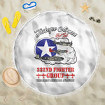 African American Aviators WWII Beach Blanket Tuskegee Red Tails Airmen White - African Pride
