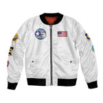 African American Aviators WWII Bomber Jacket Tuskegee Red Tails Airmen White - African Pride