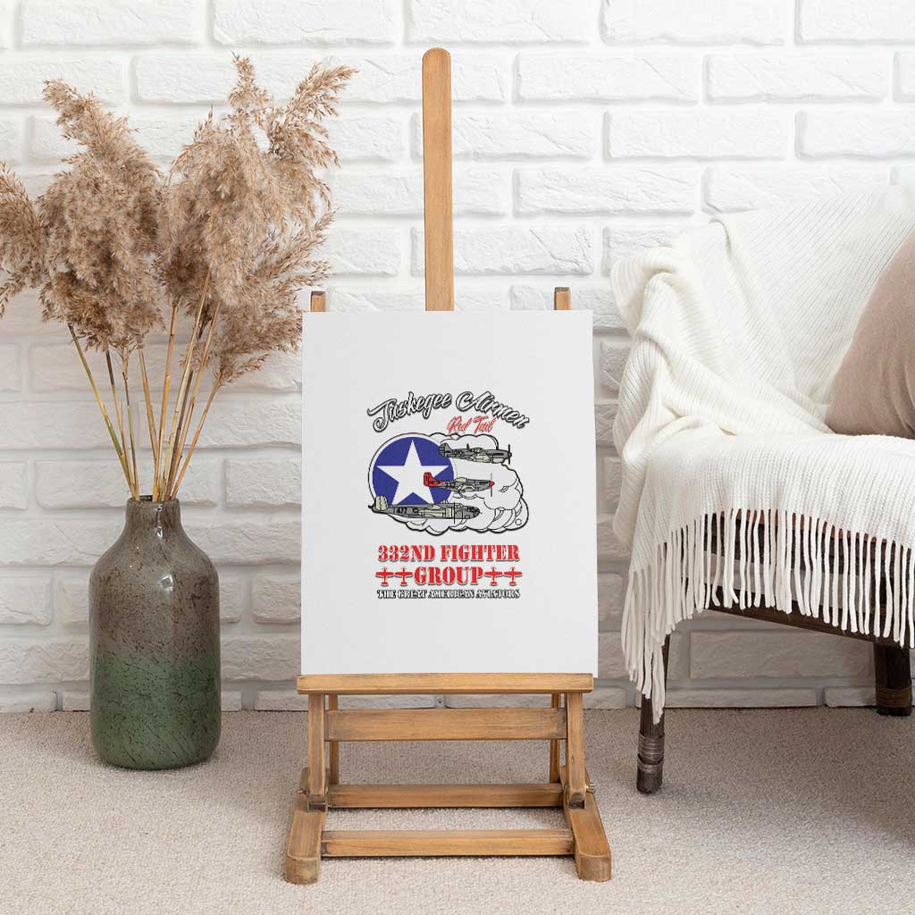 African American Aviators WWII Canvas Wall Art Tuskegee Red Tails Airmen White - African Pride