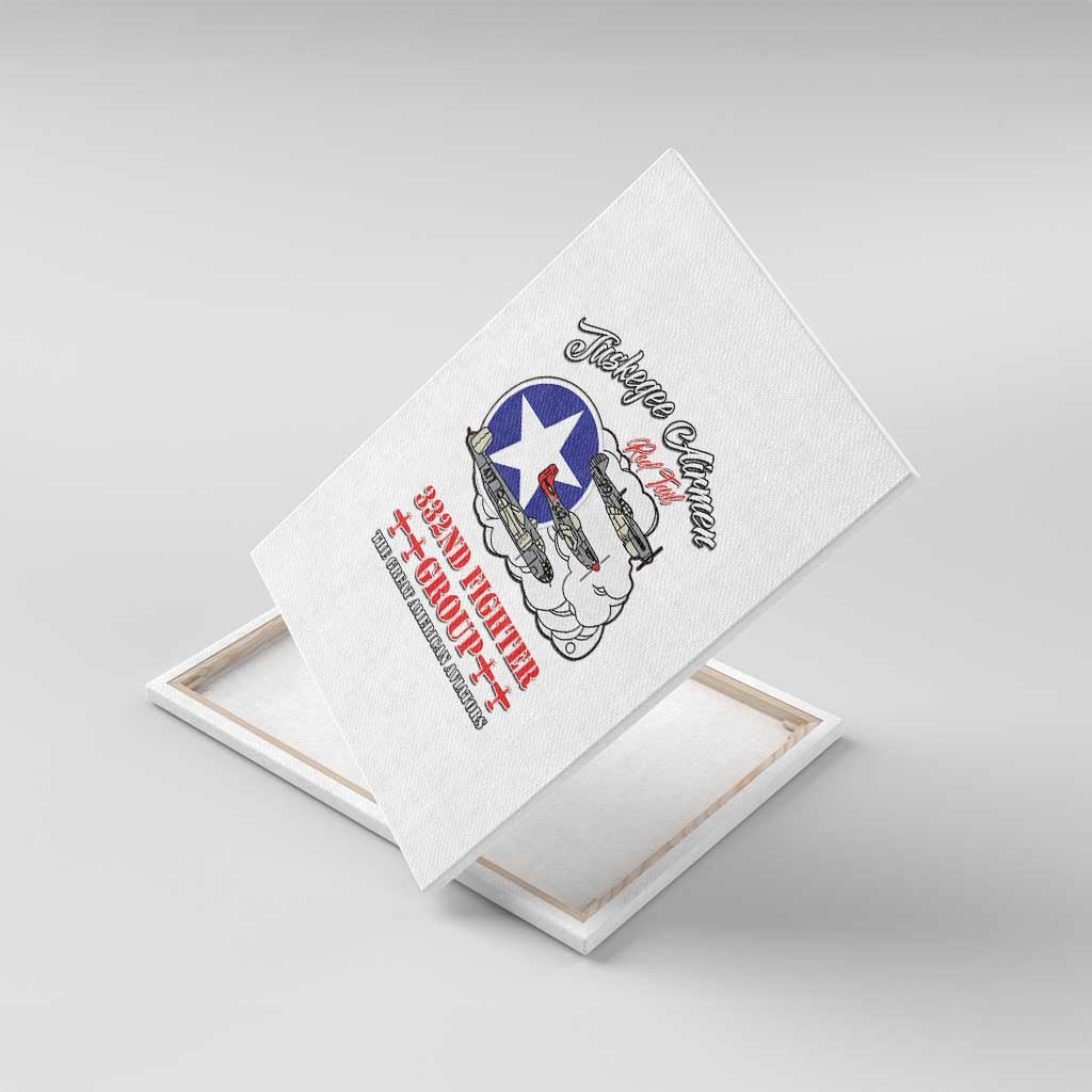 African American Aviators WWII Canvas Wall Art Tuskegee Red Tails Airmen White - African Pride
