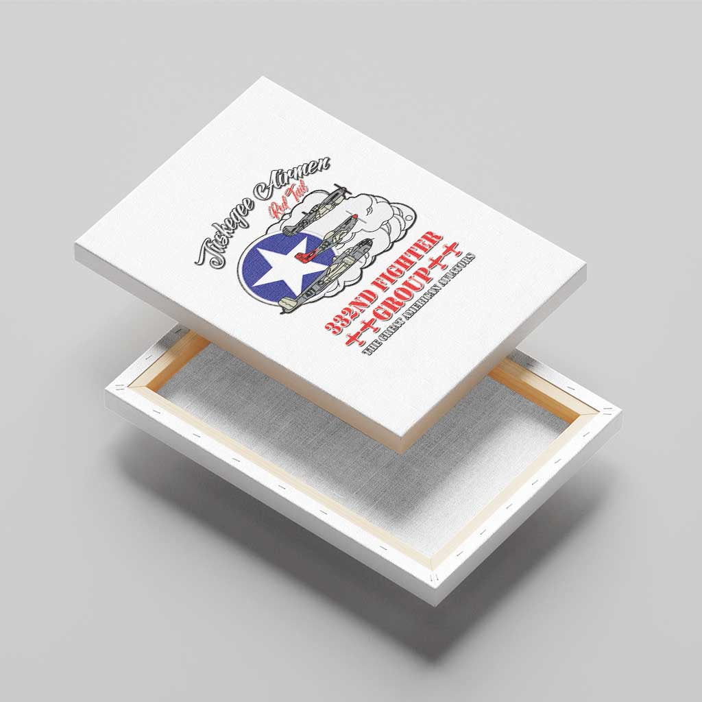 African American Aviators WWII Canvas Wall Art Tuskegee Red Tails Airmen White - African Pride