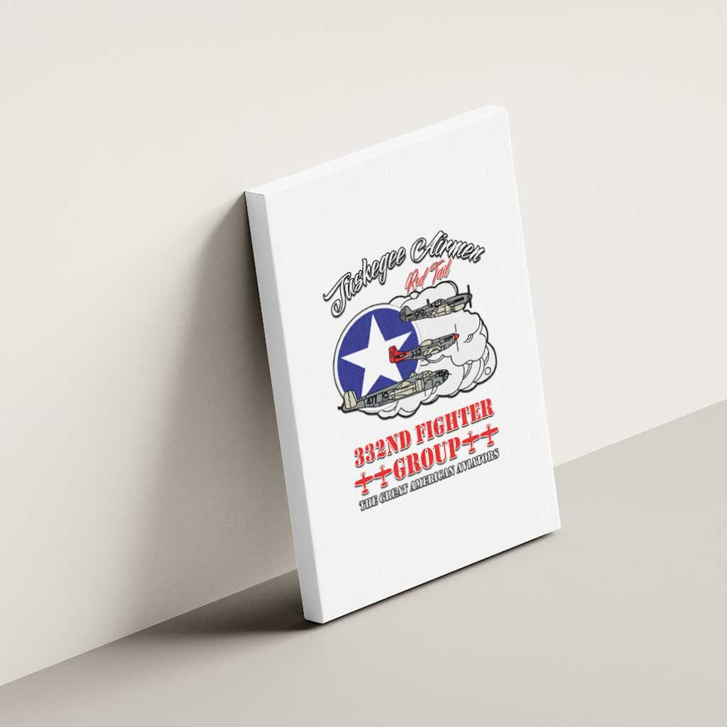 African American Aviators WWII Canvas Wall Art Tuskegee Red Tails Airmen White - African Pride