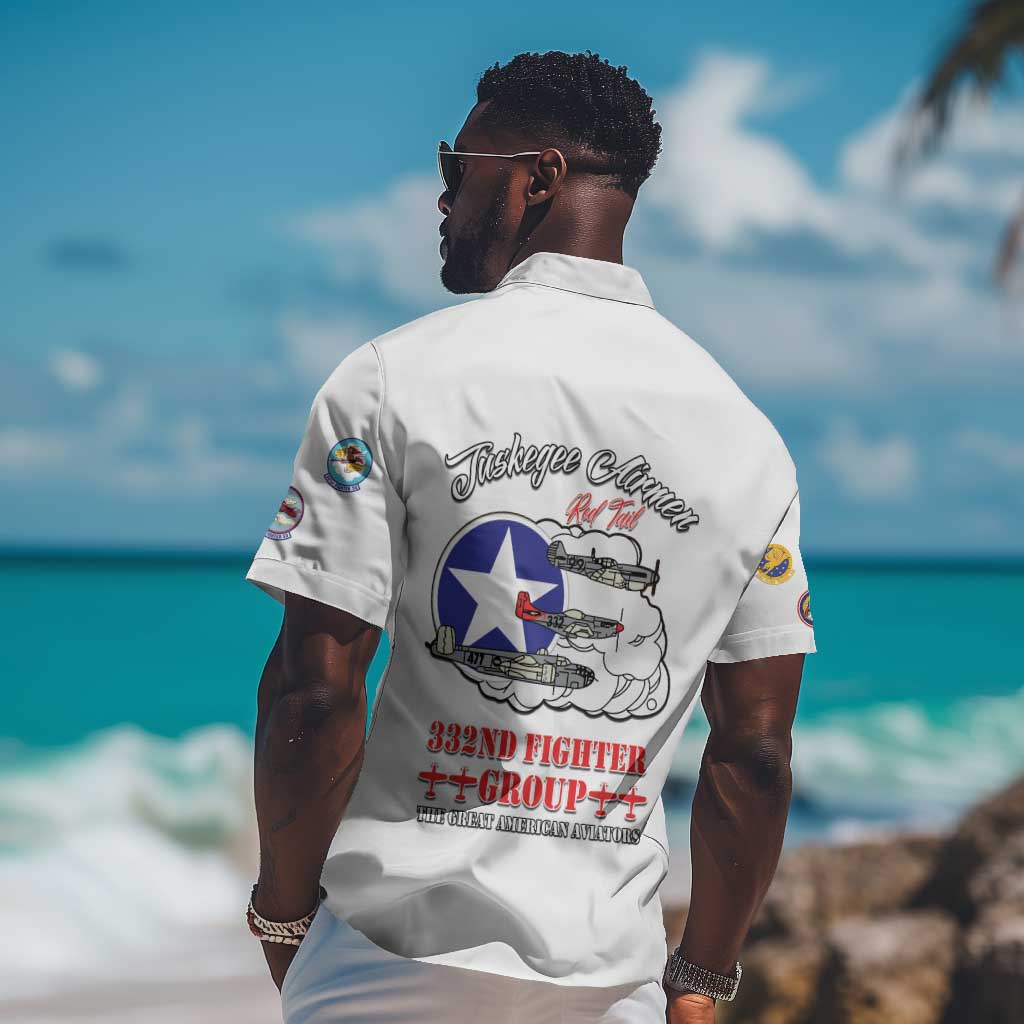 African American Aviators WWII Hawaiian Shirt Tuskegee Red Tails Airmen White - African Pride