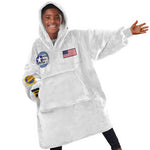 African American Aviators WWII Kid Wearable Blanket Hoodie Tuskegee Red Tails Airmen White - African Pride