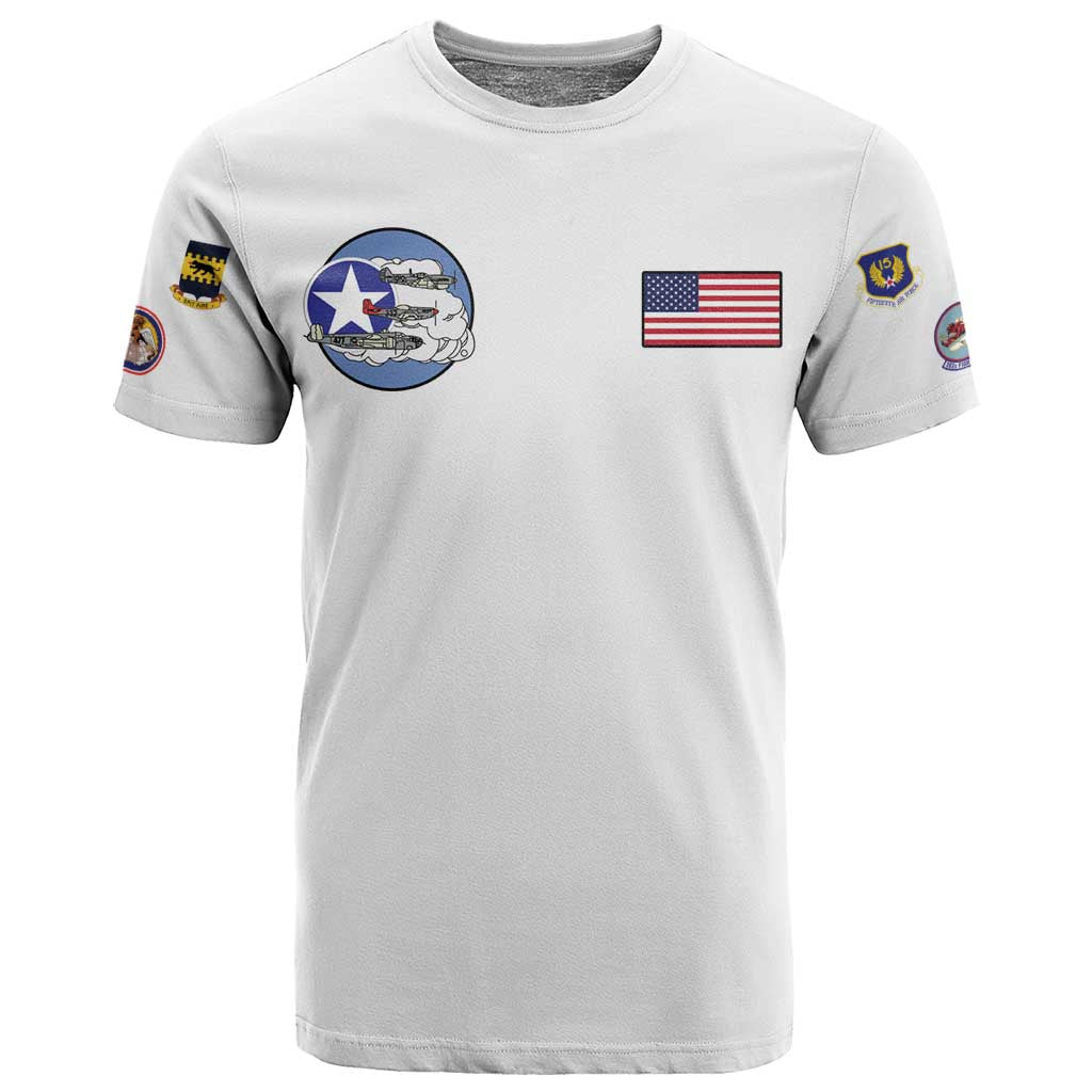 African American Aviators WWII T shirt Tuskegee Red Tails Airmen White - African Pride