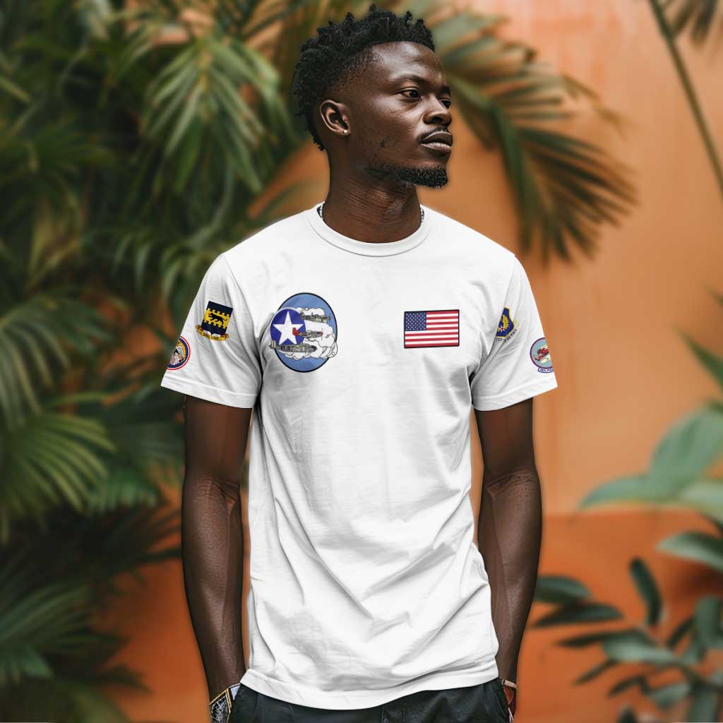 African American Aviators WWII T shirt Tuskegee Red Tails Airmen White - African Pride
