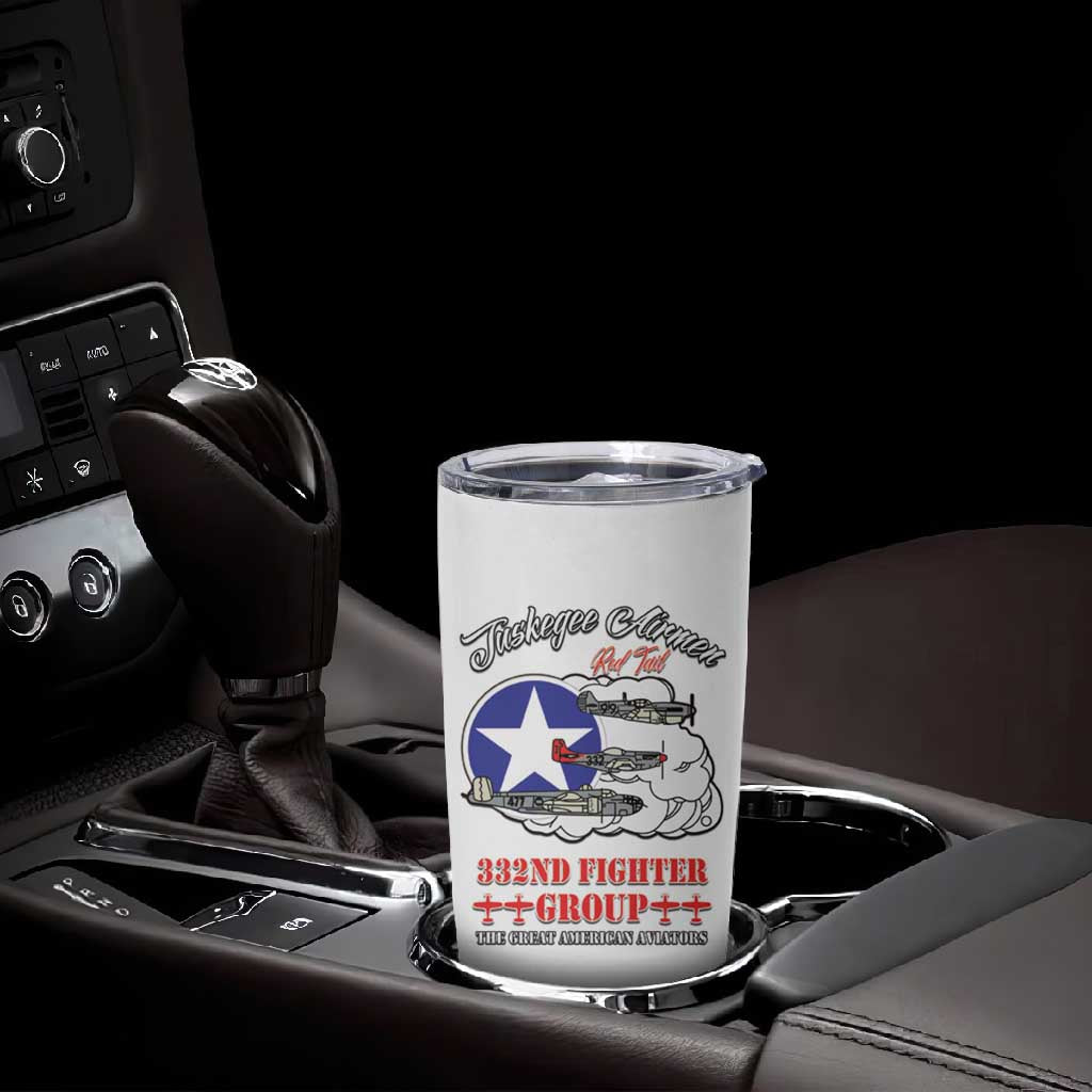 African American Aviators WWII Tumbler Cup Tuskegee Red Tails Airmen White - African Pride