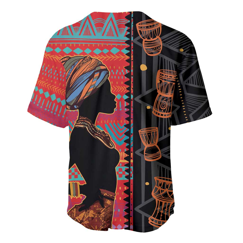 African Women Baseball Jersey Ethnic Pattern
