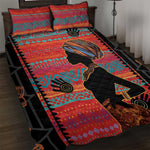 African Women Quilt Bed Set Ethnic Pattern