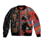 African Women Sleeve Zip Bomber Jacket Ethnic Pattern