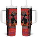 African Women Tumbler With Handle Ethnic Pattern