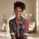 African Women Women Casual Shirt Ethnic Pattern LT15