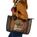 Happy International Women's Day Leather Tote Bag Black Girl Power