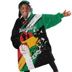 Personalised Afro Nigeria Juneteenth Kid Wearable Blanket Hoodie Freedom Day
