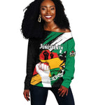 Personalised Afro Nigeria Juneteenth Off Shoulder Sweater Freedom Day