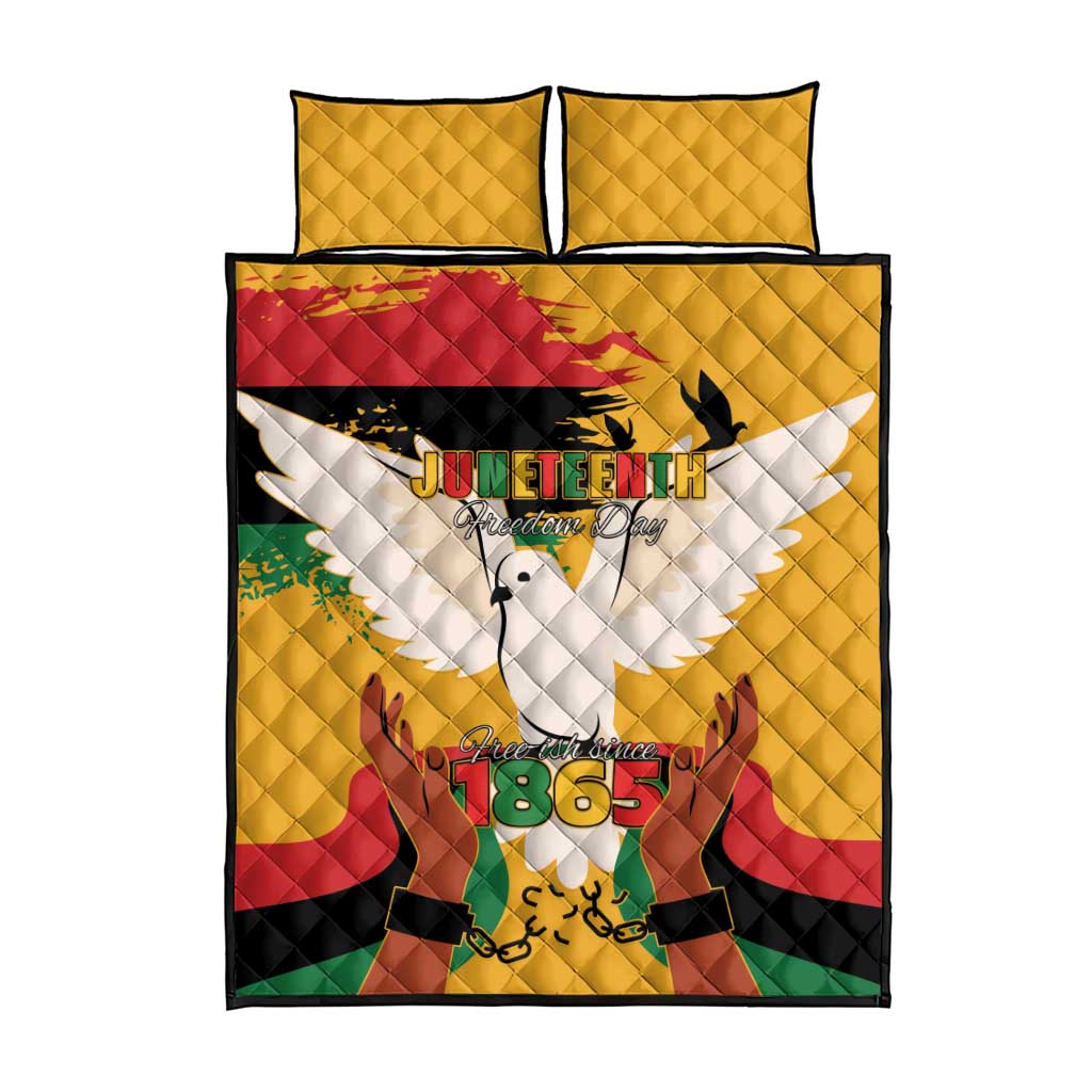 African American Juneteenth 1865 Quilt Bed Set Black Freedom