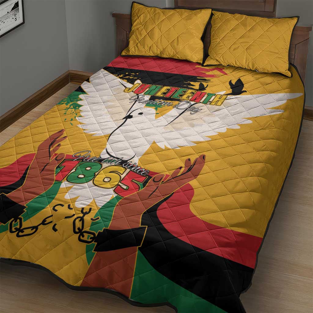 African American Juneteenth 1865 Quilt Bed Set Black Freedom