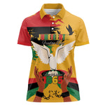 African American Juneteenth 1865 Women Polo Shirt Black Freedom