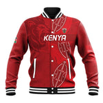 Jamhuri ya Kenya Rugby Custom Baseball Jacket Kenyan Shield Style - Red Color