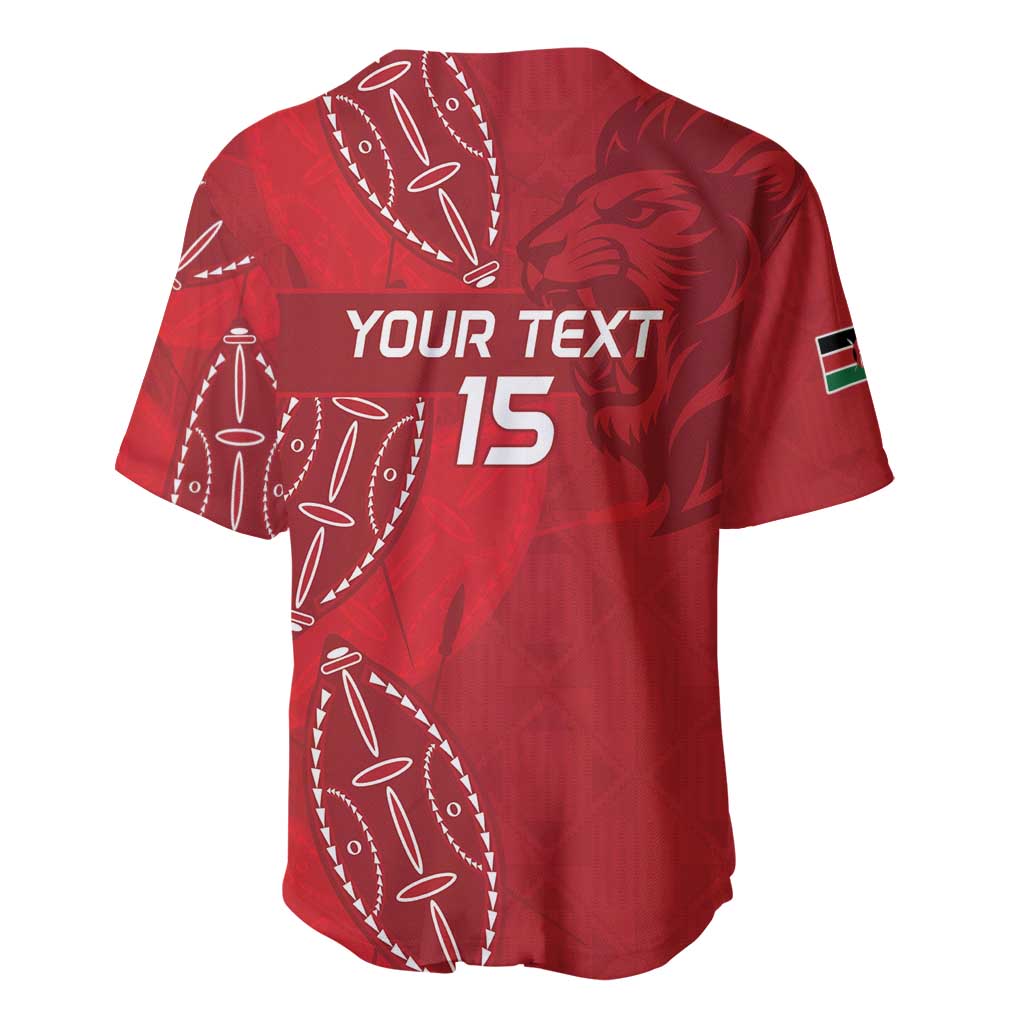 Jamhuri ya Kenya Rugby Custom Baseball Jersey Kenyan Shield Style - Red Color