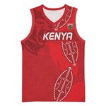 Jamhuri ya Kenya Rugby Custom Basketball Jersey Kenyan Shield Style - Red Color - African Pride