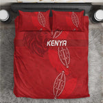 Jamhuri ya Kenya Rugby Bedding Set Kenyan Shield Style - Red Color