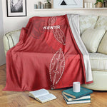Jamhuri ya Kenya Rugby Blanket Kenyan Shield Style - Red Color