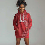 Jamhuri ya Kenya Rugby Custom Hoodie Dress Kenyan Shield Style - Red Color