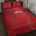Jamhuri ya Kenya Rugby Quilt Bed Set Kenyan Shield Style - Red Color