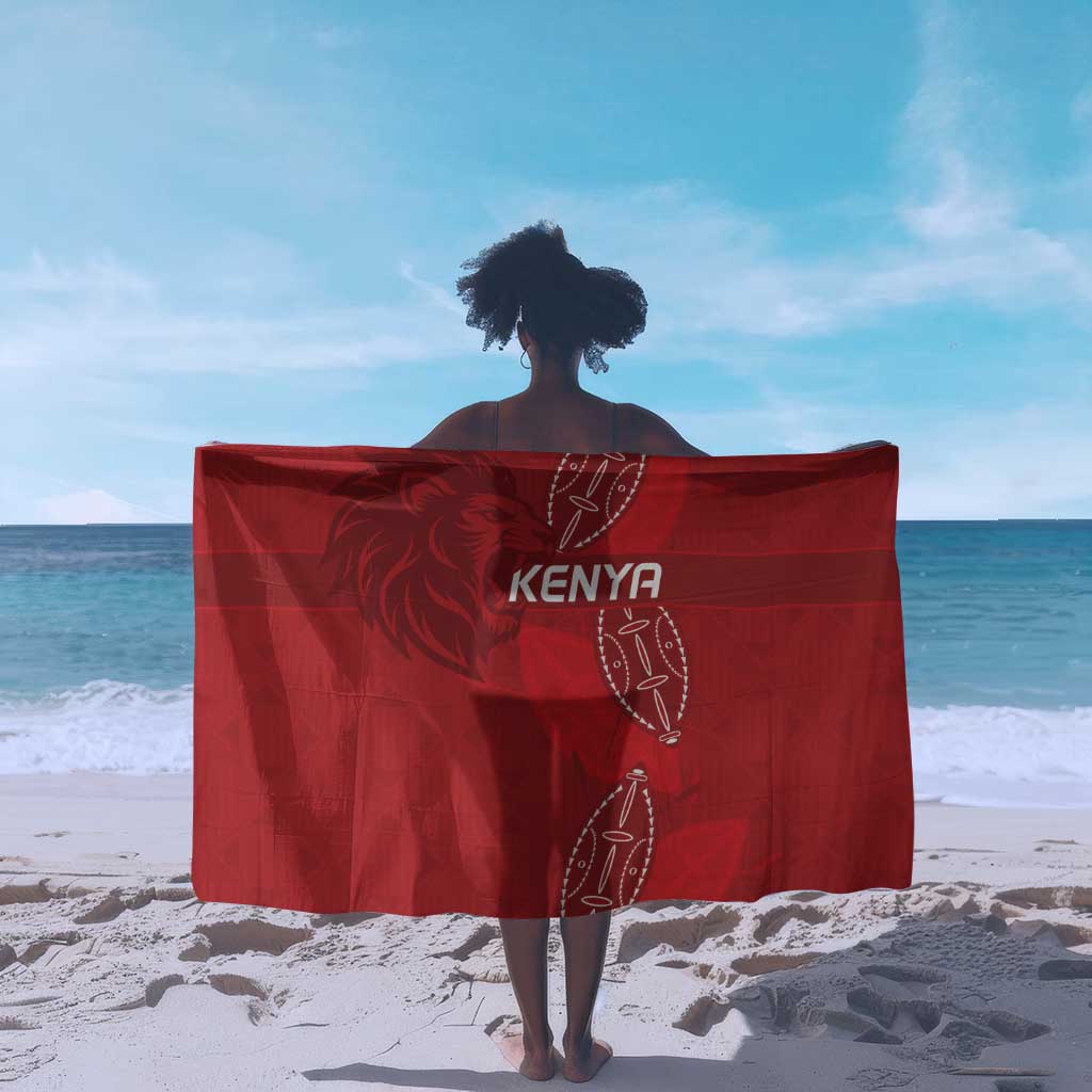 Jamhuri ya Kenya Rugby Sarong Kenyan Shield Style - Red Color