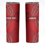 Jamhuri ya Kenya Rugby Custom Skinny Tumbler Kenyan Shield Style - Red Color