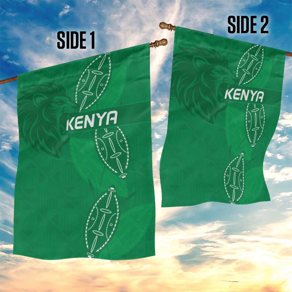 Jamhuri ya Kenya Rugby Garden Flag Kenyan Shield Style - Green Color