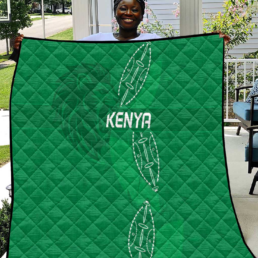 Jamhuri ya Kenya Rugby Quilt Kenyan Shield Style - Green Color