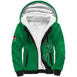 Jamhuri ya Kenya Rugby Custom Sherpa Hoodie Kenyan Shield Style - Green Color