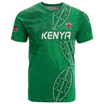 Jamhuri ya Kenya Rugby Custom T shirt Kenyan Shield Style - Green Color