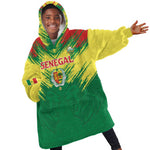 Senegal Rugby Custom Kid Wearable Blanket Hoodie Go Go Go !