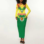 Senegal Rugby Custom Long Sleeve Bodycon Dress Go Go Go ! LT15
