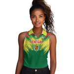 Senegal Rugby Custom Women Sleeveless Polo Shirt Go Go Go !