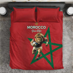 Morocco Rugby Custom Bedding Set Come On Atlas Lions