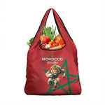 Morocco Rugby Custom Grocery Bag Come On Atlas Lions