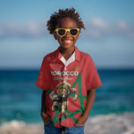Morocco Rugby Custom Kid Hawaiian Shirt Come On Atlas Lions