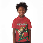 Morocco Rugby Custom Kid Polo Shirt Come On Atlas Lions