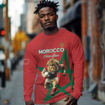 Morocco Rugby Custom Long Sleeve Shirt Come On Atlas Lions